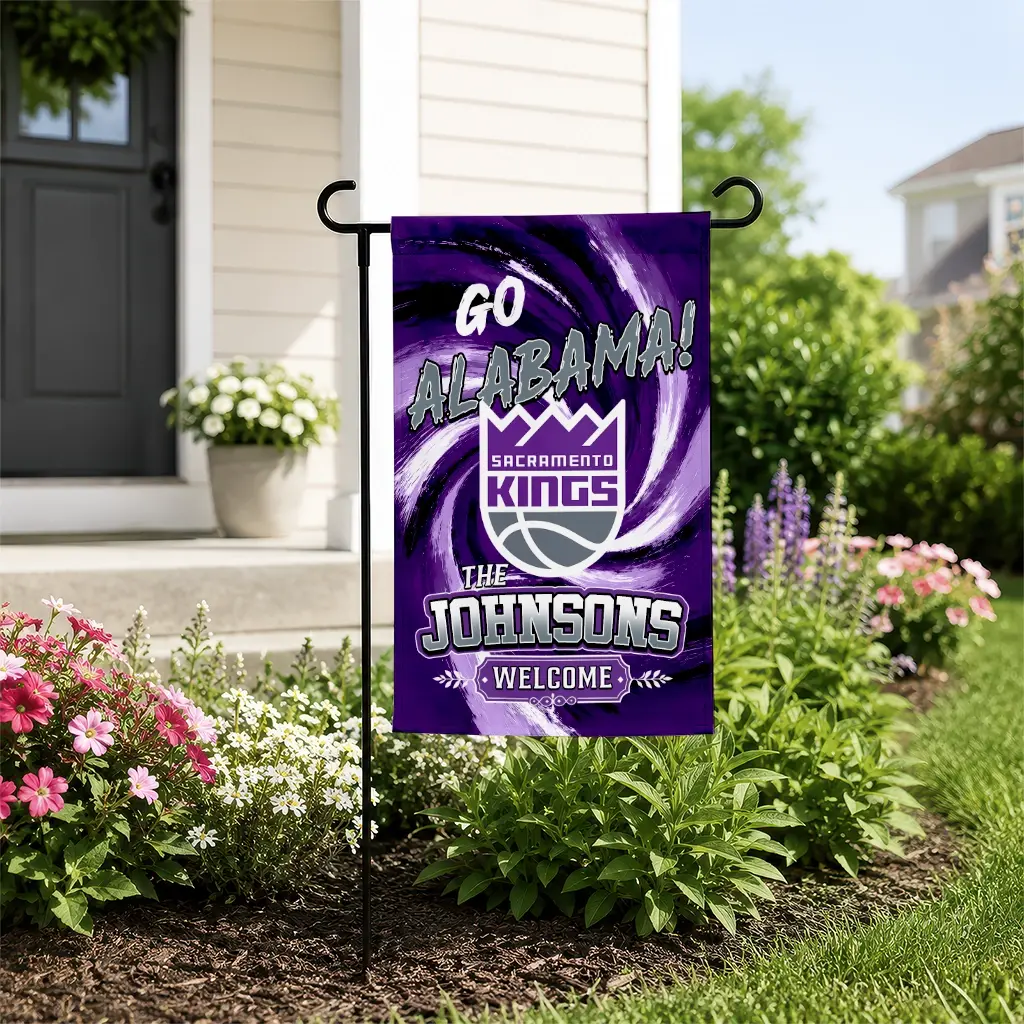 Sacramento Kings Garden Flag Custom Swirl Vortex Purple New Arrival Sacramento Kings Garden Flag Custom Swirl Vortex Purple New Arrival