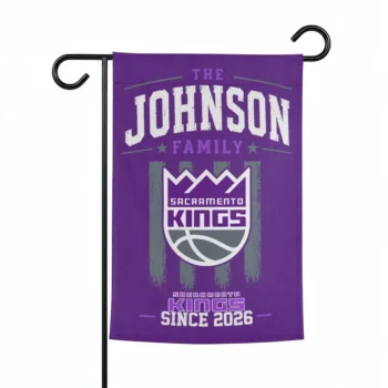 Sacramento Kings Garden Flag Customized Distressed Stripes Purple Best Selling
