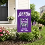 Sacramento Kings Garden Flag Customized Distressed Stripes Purple Best Selling