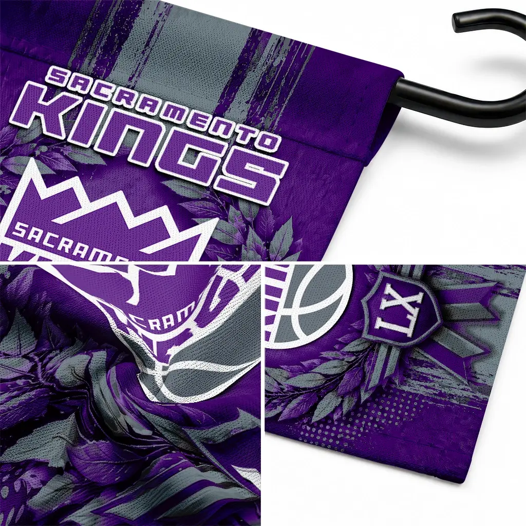 Sacramento Kings Garden Flag Customized Laurel Wreath Purple Latest Model Sacramento Kings Garden Flag Customized Laurel Wreath Purple Latest Model