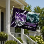 Sacramento Kings House Flag Custom Diagonal Stripes Purple Best Selling