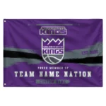 Sacramento Kings House Flag Personalized Brushed Streaks Purple Best Selling