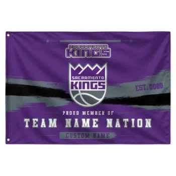 Sacramento Kings House Flag Personalized Brushed Streaks Purple Best Selling