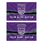 Sacramento Kings House Flag Personalized Brushed Streaks Purple Best Selling