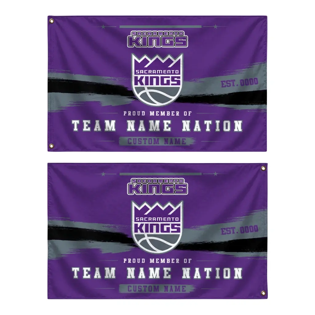 Sacramento Kings House Flag Personalized Brushed Streaks Purple Fashion Forward Sacramento Kings House Flag Personalized Brushed Streaks Purple Fashion Forward