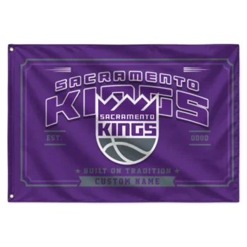 Sacramento Kings House Flag Personalized Ornate Border Purple Best Selling