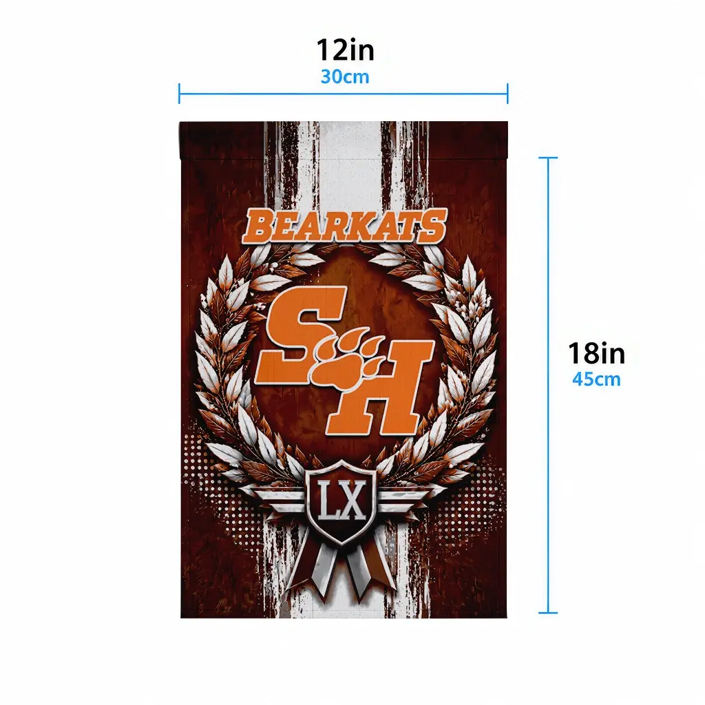 Sam Houston Bearkats Garden Flag Customized Laurel Wreath Orange High Quality Sam Houston Bearkats Garden Flag Customized Laurel Wreath Orange High Quality