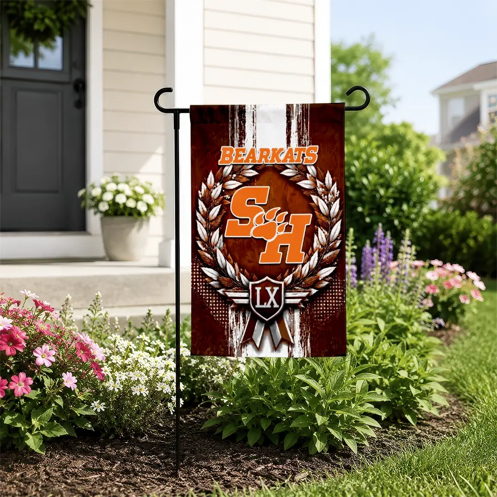 Sam Houston Bearkats Garden Flag Customized Laurel Wreath Orange New Arrival Sam Houston Bearkats Garden Flag Customized Laurel Wreath Orange New Arrival