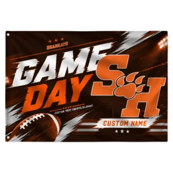 Sam Houston Bearkats House Flag Custom Action Streaks Orange Best Selling