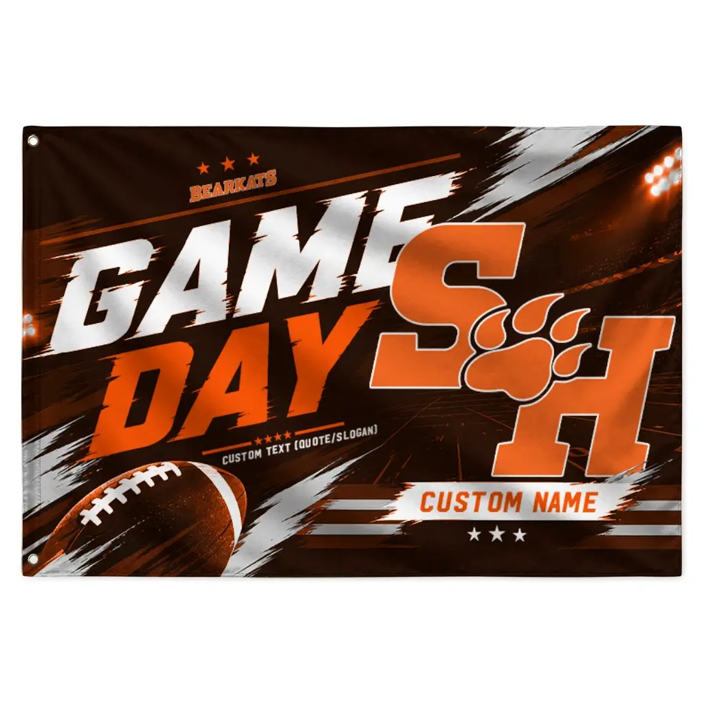 Sam Houston Bearkats House Flag Custom Action Streaks Orange Best Selling Sam Houston Bearkats House Flag Custom Action Streaks Orange Best Selling