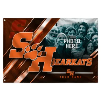 Sam Houston Bearkats House Flag Custom Diagonal Stripes Orange Best Selling
