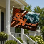 Sam Houston Bearkats House Flag Custom Diagonal Stripes Orange Best Selling