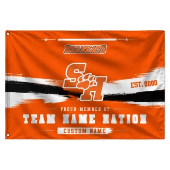 Sam Houston Bearkats House Flag Personalized Brushed Streaks Orange Best Selling