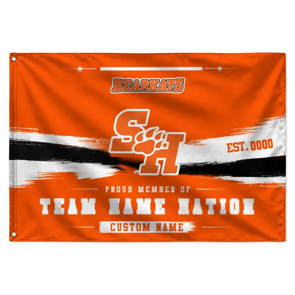 Sam Houston Bearkats House Flag Personalized Brushed Streaks Orange Best Selling Sam Houston Bearkats House Flag Personalized Brushed Streaks Orange Best Selling