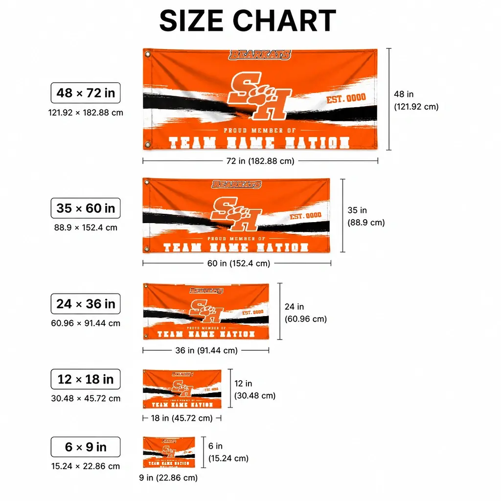 Sam Houston Bearkats House Flag Personalized Brushed Streaks Orange High Quality Sam Houston Bearkats House Flag Personalized Brushed Streaks Orange High Quality