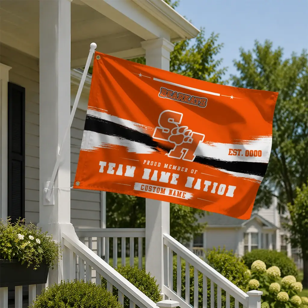 Sam Houston Bearkats House Flag Personalized Brushed Streaks Orange New Arrival Sam Houston Bearkats House Flag Personalized Brushed Streaks Orange New Arrival