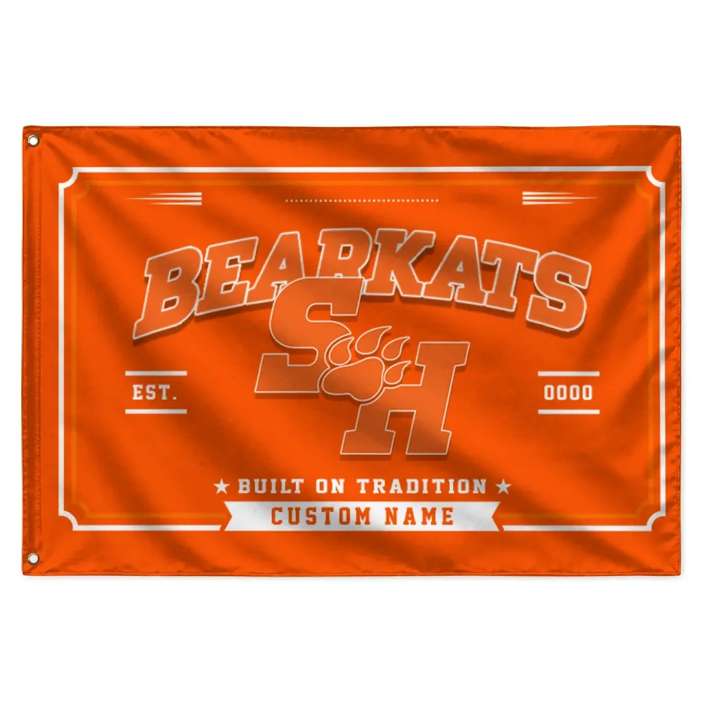 Sam Houston Bearkats House Flag Personalized Ornate Border Orange Best Selling Sam Houston Bearkats House Flag Personalized Ornate Border Orange Best Selling