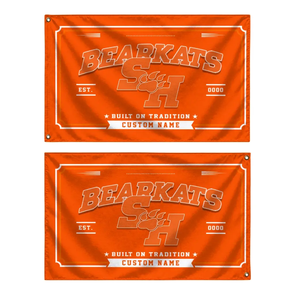 Sam Houston Bearkats House Flag Personalized Ornate Border Orange Fashion Forward Sam Houston Bearkats House Flag Personalized Ornate Border Orange Fashion Forward