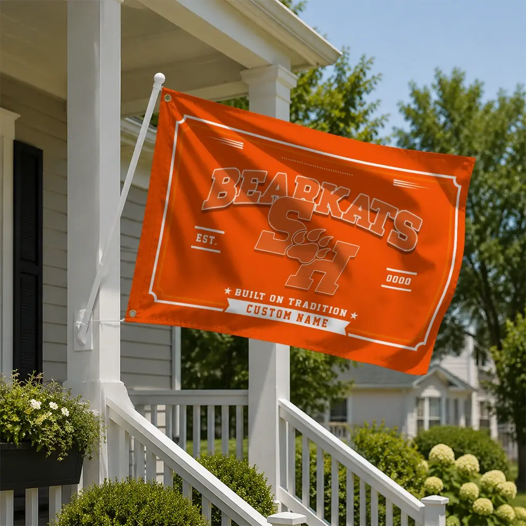 Sam Houston Bearkats House Flag Personalized Ornate Border Orange New Arrival Sam Houston Bearkats House Flag Personalized Ornate Border Orange New Arrival
