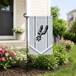 San Antonio Spurs Garden Flag Custom Chevron Stripes Silver Best Selling