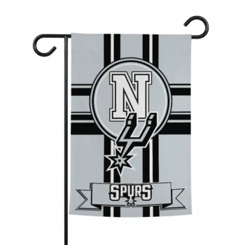 San Antonio Spurs Garden Flag Custom Circle Medallion Silver Best Selling