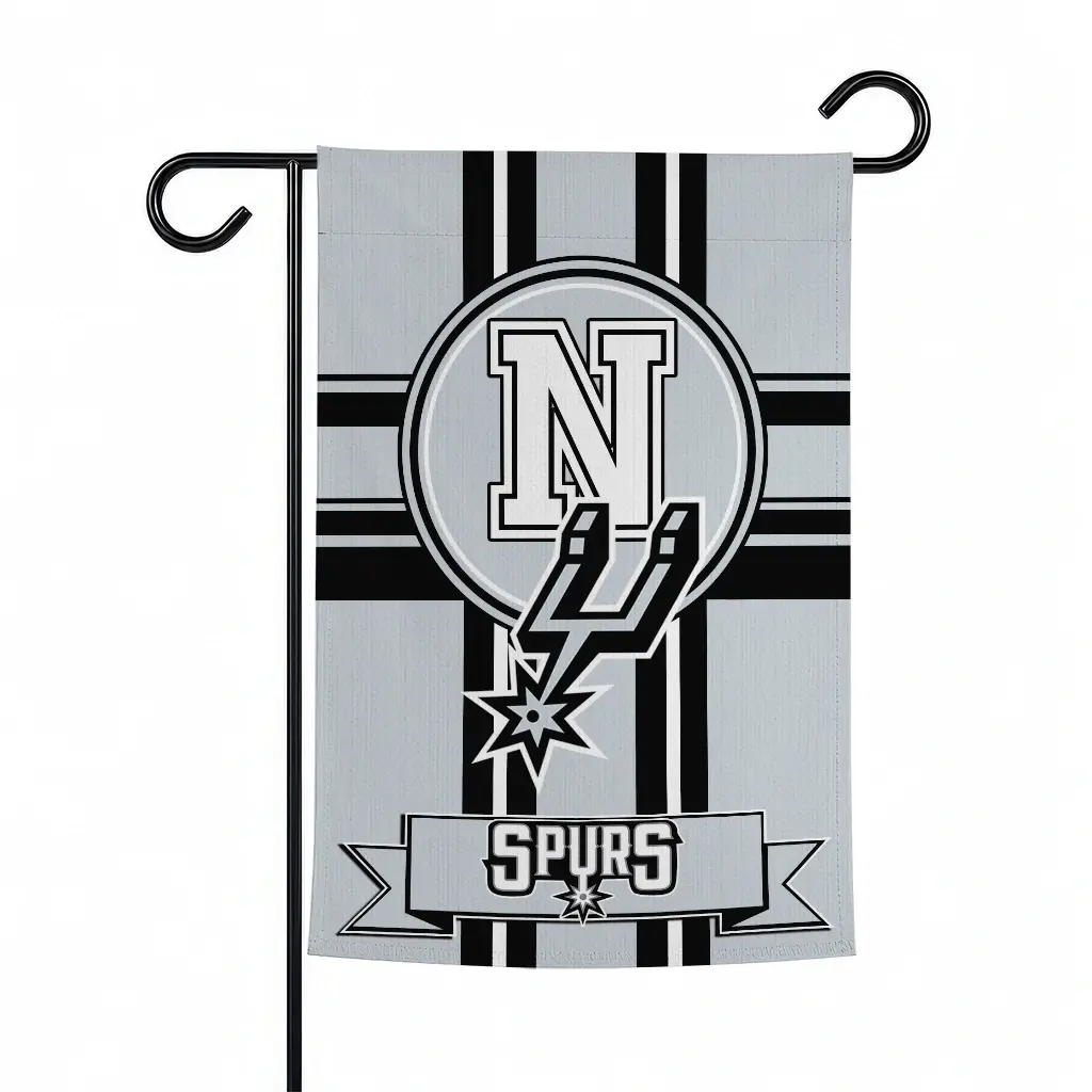 San Antonio Spurs Garden Flag Custom Circle Medallion Silver Best Selling San Antonio Spurs Garden Flag Custom Circle Medallion Silver Best Selling