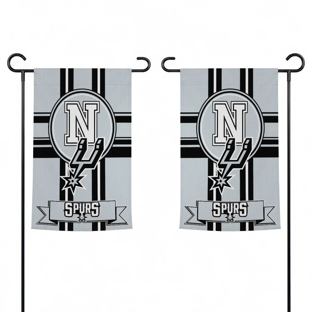 San Antonio Spurs Garden Flag Custom Circle Medallion Silver Fashion Forward San Antonio Spurs Garden Flag Custom Circle Medallion Silver Fashion Forward