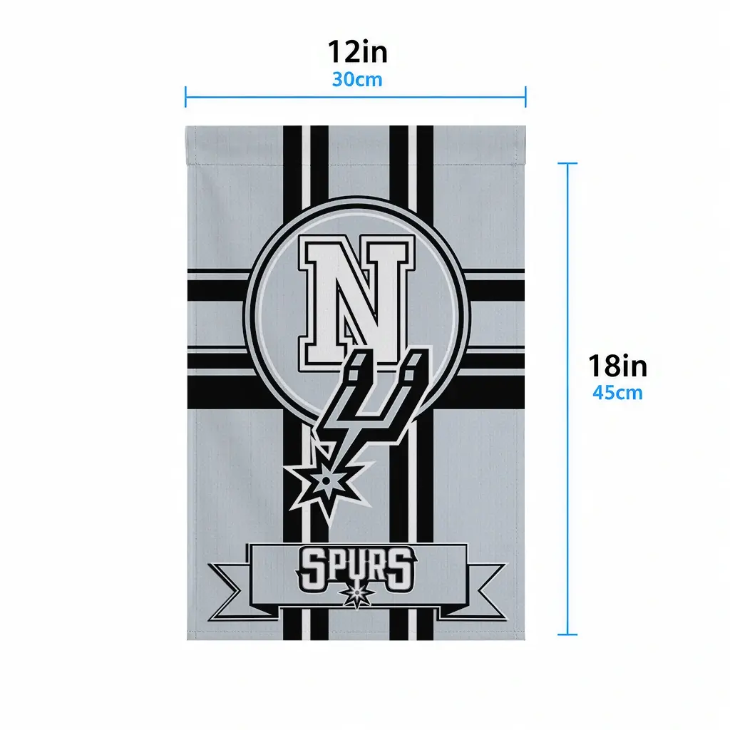 San Antonio Spurs Garden Flag Custom Circle Medallion Silver High Quality San Antonio Spurs Garden Flag Custom Circle Medallion Silver High Quality