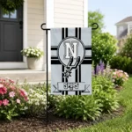 San Antonio Spurs Garden Flag Custom Circle Medallion Silver Best Selling