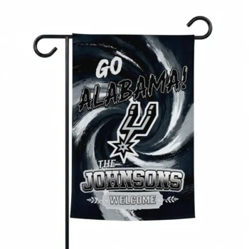 San Antonio Spurs Garden Flag Customized Swirl Vortex Silver Best Selling