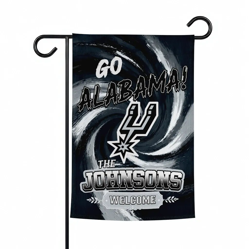 San Antonio Spurs Garden Flag Customized Swirl Vortex Silver Best Selling San Antonio Spurs Garden Flag Customized Swirl Vortex Silver Best Selling