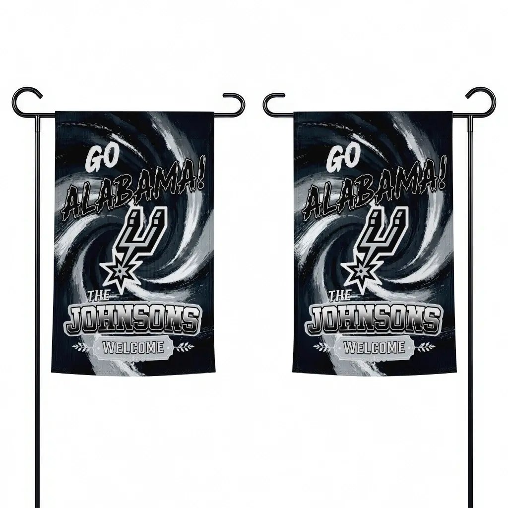 San Antonio Spurs Garden Flag Customized Swirl Vortex Silver Fashion Forward San Antonio Spurs Garden Flag Customized Swirl Vortex Silver Fashion Forward