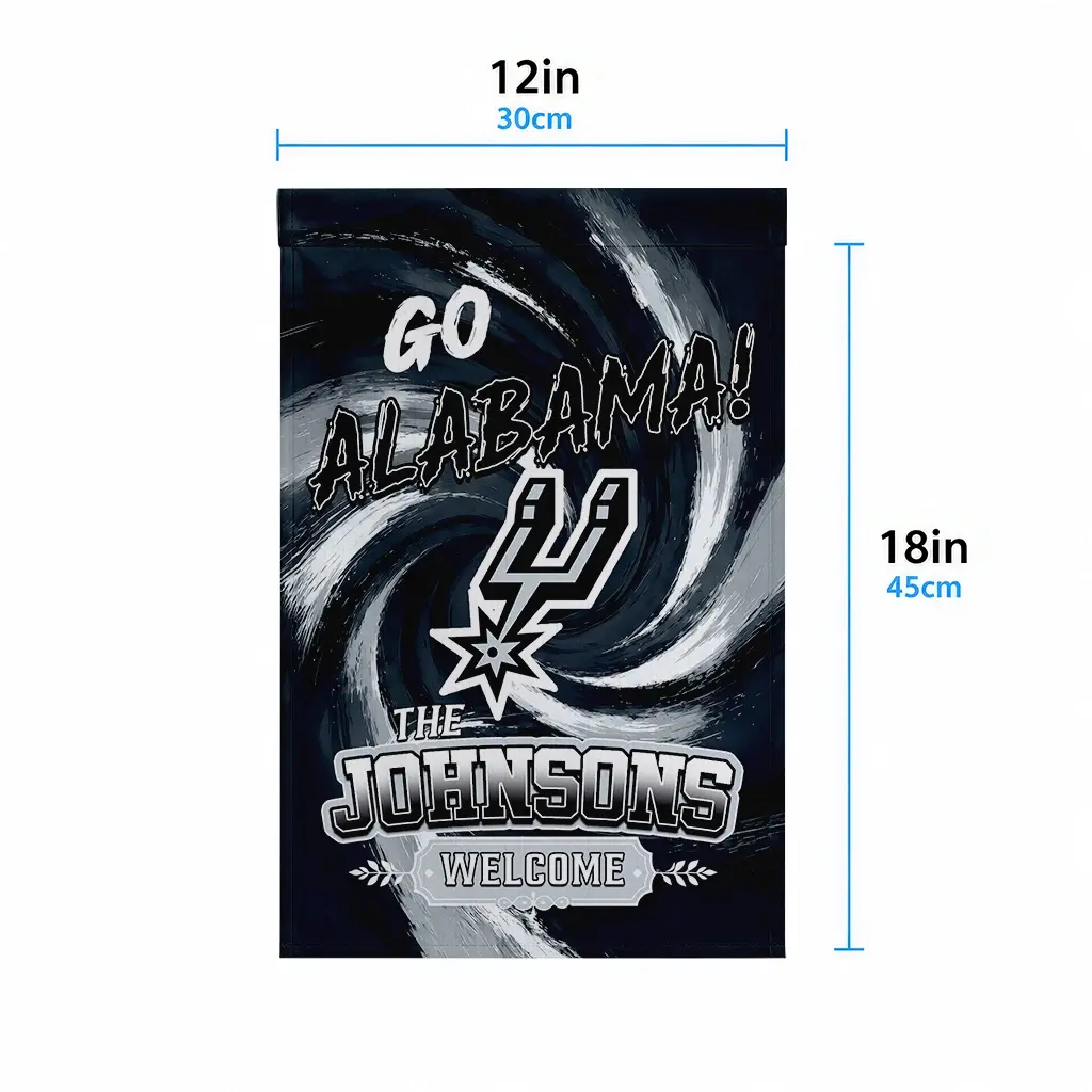 San Antonio Spurs Garden Flag Customized Swirl Vortex Silver High Quality San Antonio Spurs Garden Flag Customized Swirl Vortex Silver High Quality