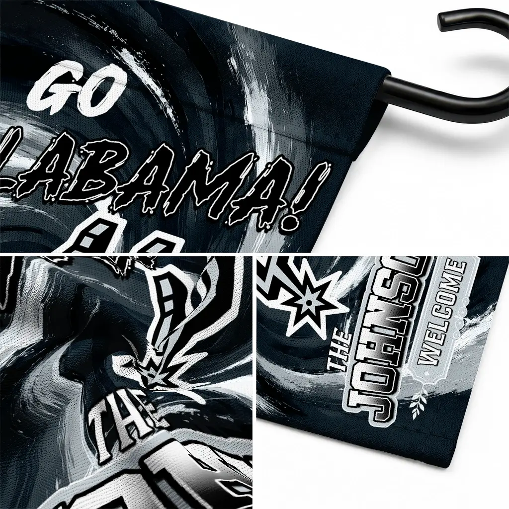 San Antonio Spurs Garden Flag Customized Swirl Vortex Silver Latest Model San Antonio Spurs Garden Flag Customized Swirl Vortex Silver Latest Model