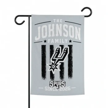 San Antonio Spurs Garden Flag Personalized Distressed Stripes Silver Best Selling