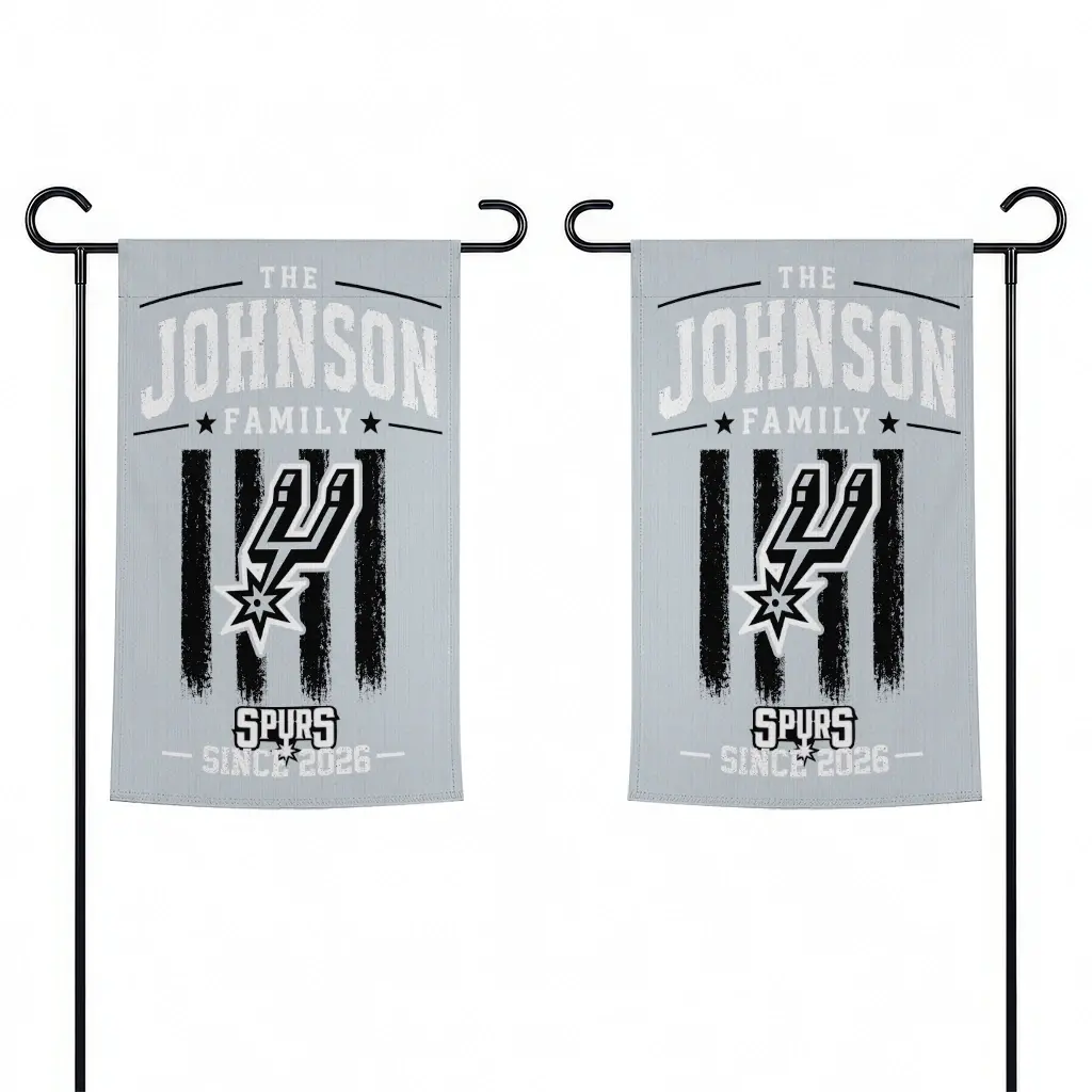 San Antonio Spurs Garden Flag Personalized Distressed Stripes Silver Fashion Forward San Antonio Spurs Garden Flag Personalized Distressed Stripes Silver Fashion Forward