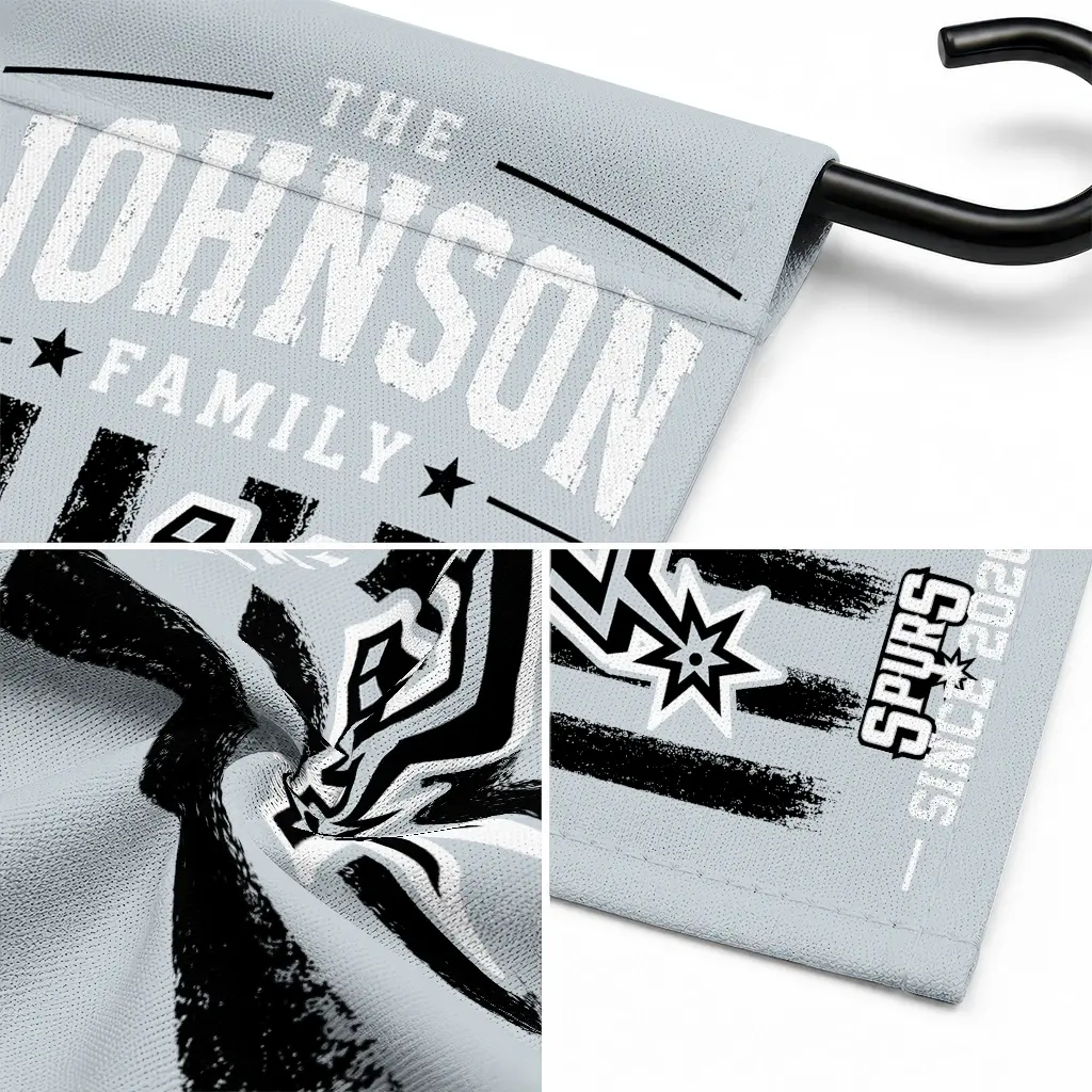 San Antonio Spurs Garden Flag Personalized Distressed Stripes Silver Latest Model San Antonio Spurs Garden Flag Personalized Distressed Stripes Silver Latest Model