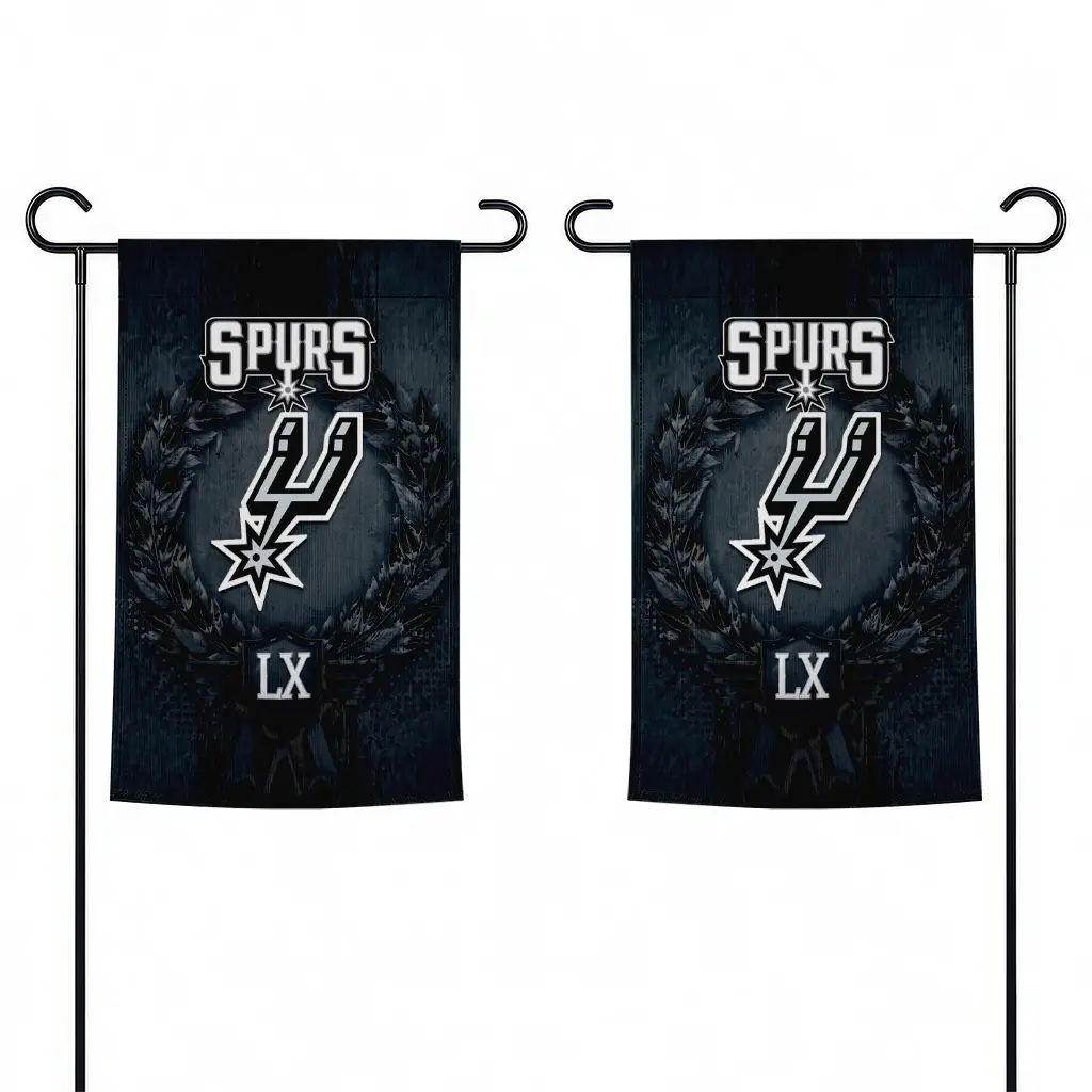 San Antonio Spurs Garden Flag Personalized Laurel Wreath Silver Fashion Forward San Antonio Spurs Garden Flag Personalized Laurel Wreath Silver Fashion Forward