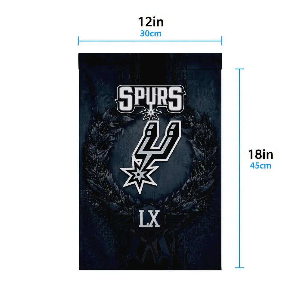 San Antonio Spurs Garden Flag Personalized Laurel Wreath Silver High Quality San Antonio Spurs Garden Flag Personalized Laurel Wreath Silver High Quality
