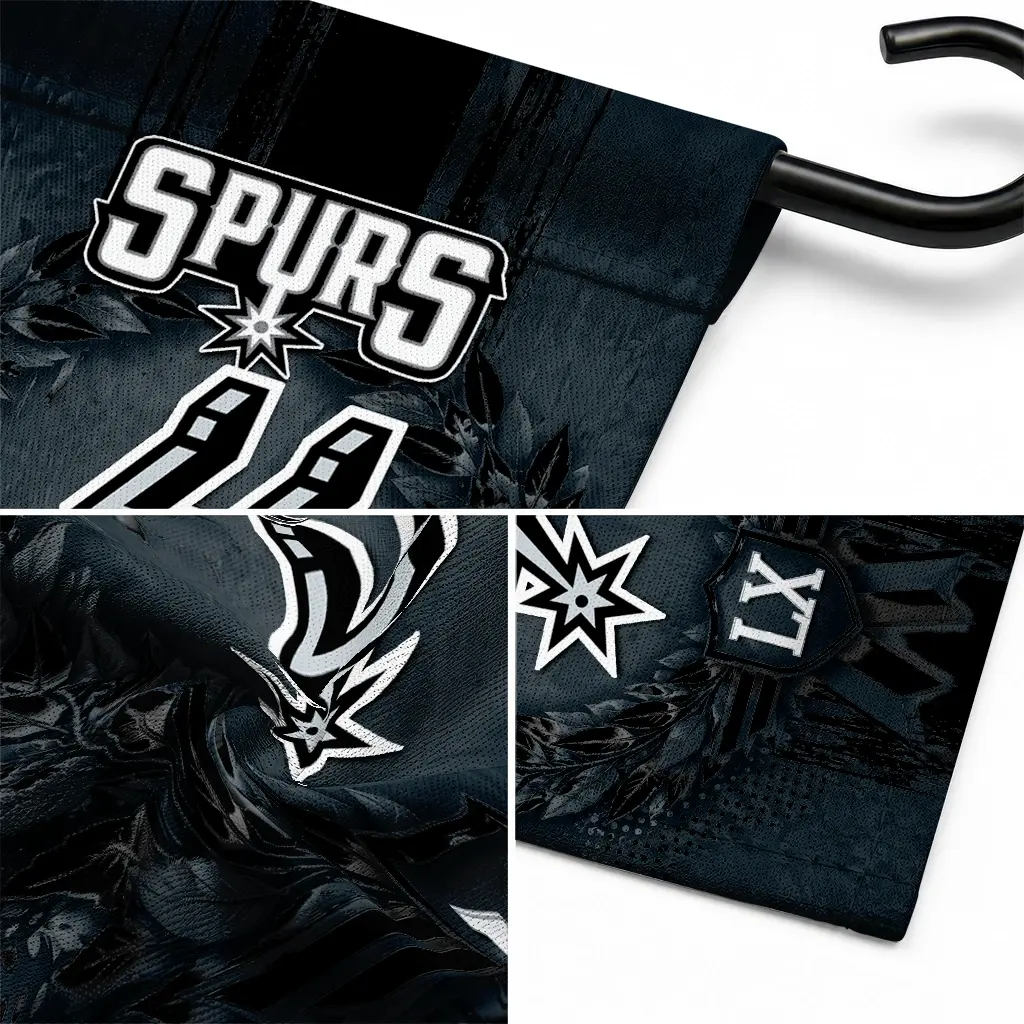 San Antonio Spurs Garden Flag Personalized Laurel Wreath Silver Latest Model San Antonio Spurs Garden Flag Personalized Laurel Wreath Silver Latest Model