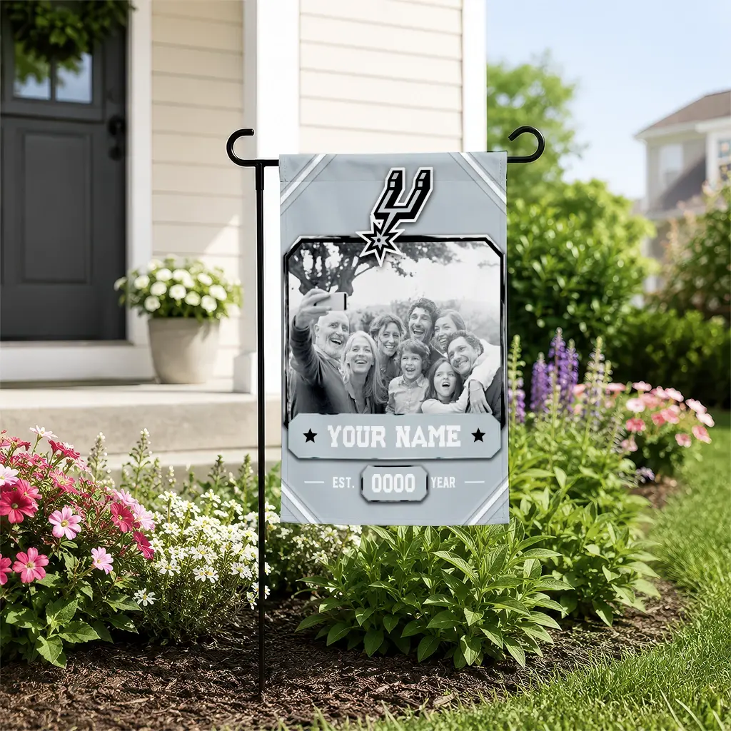 San Antonio Spurs Garden Flag Personalized Photo Frame Silver New Arrival San Antonio Spurs Garden Flag Personalized Photo Frame Silver New Arrival