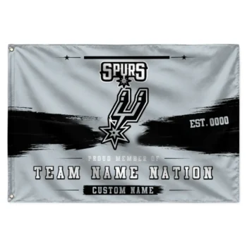 San Antonio Spurs House Flag Custom Brushed Streaks Silver Best Selling