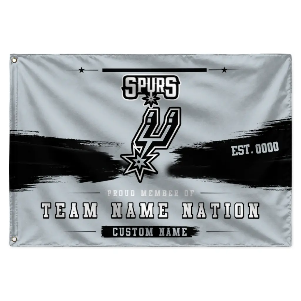 San Antonio Spurs House Flag Custom Brushed Streaks Silver Best Selling San Antonio Spurs House Flag Custom Brushed Streaks Silver Best Selling