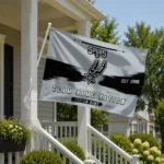 San Antonio Spurs House Flag Custom Brushed Streaks Silver Best Selling