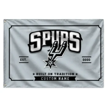 San Antonio Spurs House Flag Custom Ornate Border Silver Best Selling
