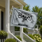 San Antonio Spurs House Flag Custom Ornate Border Silver Best Selling