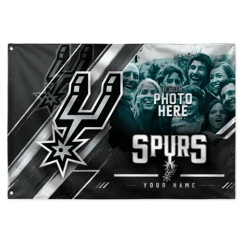 San Antonio Spurs House Flag Customized Diagonal Stripes Silver Best Selling