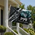 San Antonio Spurs House Flag Customized Diagonal Stripes Silver Best Selling