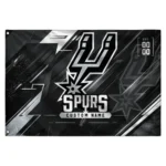 San Antonio Spurs House Flag Personalized Speed Slashes Silver Best Selling