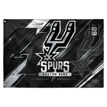 San Antonio Spurs House Flag Personalized Speed Slashes Silver Best Selling